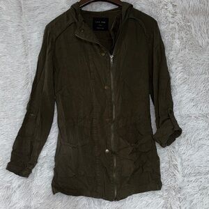 Love Tree Women's Utility Jacket in Dark Olive